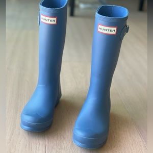 Hunter rainboots blue kids unisex size 2